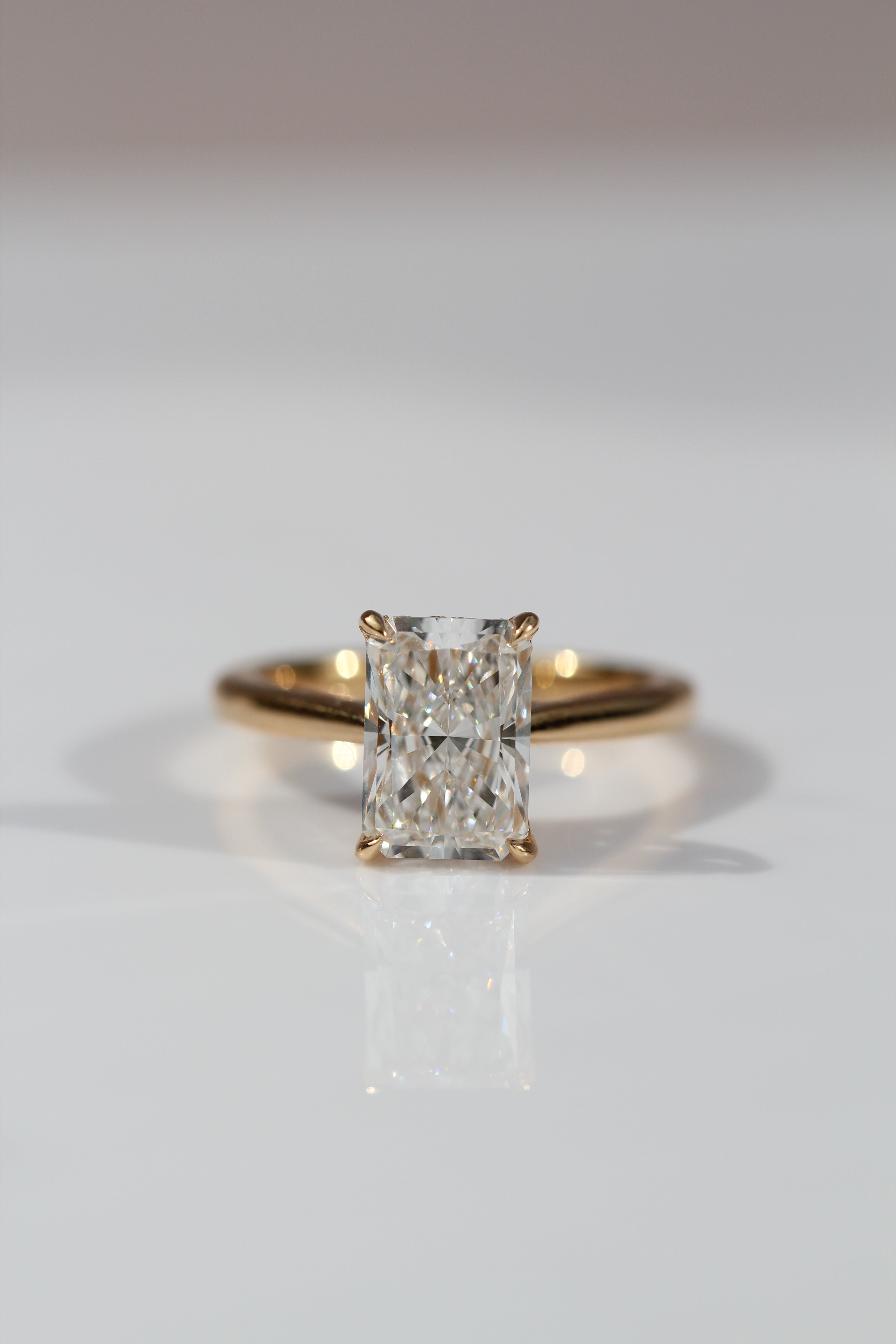 Marquise Shaped Three Stone Lab Grown Diamond Engagement Ring